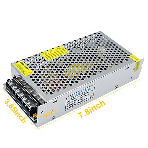 inShareplus 24V 6.5A 150W, DC Universal Regulated Switching Power Supply, Converter AC 100-240V to DC 24 Volt LED Driver, Transformer,Adapter for LED Strip Light, Computer Project - style: 24V 150W
