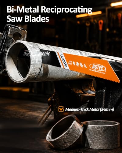 BGTEC 9" Reciprocating Saw Blades for Metal 10 PCS - size: 10PCS