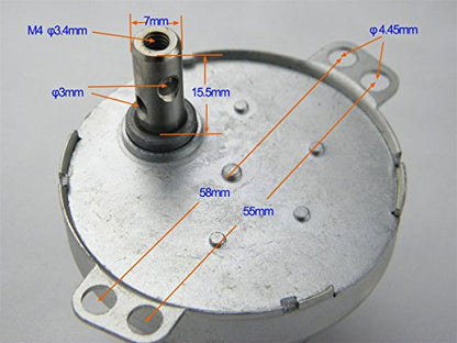 CHANCS 12V DC Gearbox Motor JS-50 10RPM CW/CCW Electric Motor with M4 Thread Hole Shaft Reduced DC Motor - size: 10RPM, style: Horizontal Hole Shaft