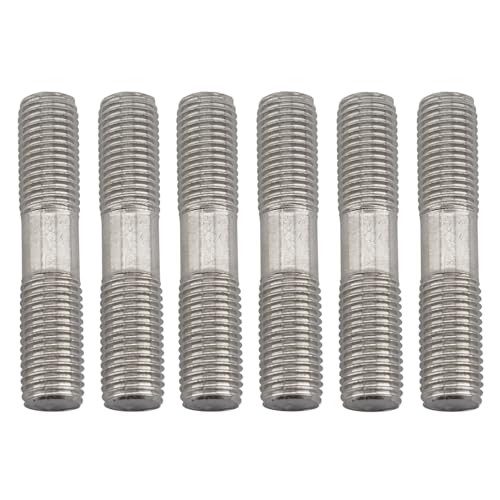 (6 Pieces) M12x90mm Double End Threaded Stud 304 Stainless Steel Equal Thread Length Dual Threaded Rod Bolts Fasteners - color: M12x90