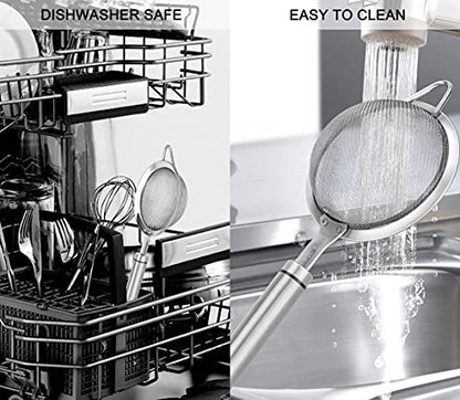 Fine Mesh Strainer with Handle Tea Sifter Stainless Steel Sieve - size: 3.35 in Small