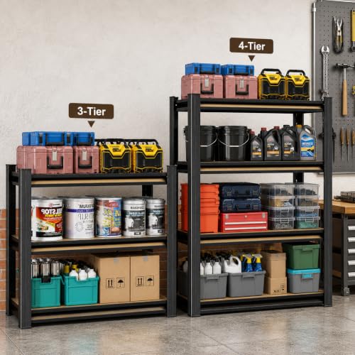Heavy Duty Garage Shelving 3 Tier, 31.5" H × 34" W × 18" D - size: H31.5″× W34″× D18″