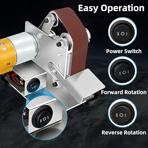 Electric Jewelry Making Belt Sander Tool, 4000-9000RPM Ring Making Knife Sharpener Kit, Mini Bench Grinder Polisher Machine for Woodworking Metalworking Jewelry Making