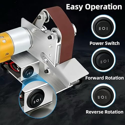 Electric Jewelry Making Belt Sander Tool, 4000-9000RPM Ring Making Knife Sharpener Kit, Mini Bench Grinder Polisher Machine for Woodworking Metalworking Jewelry Making