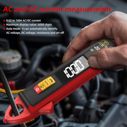 BSIDE UX1 Digital Clamp Meter 1mA AC/DC Current True RMS Auto-Ranging 6000 Counts Meter Hz Temperature Capacitance Live Check V-Alert Low Impedance Voltage Tester