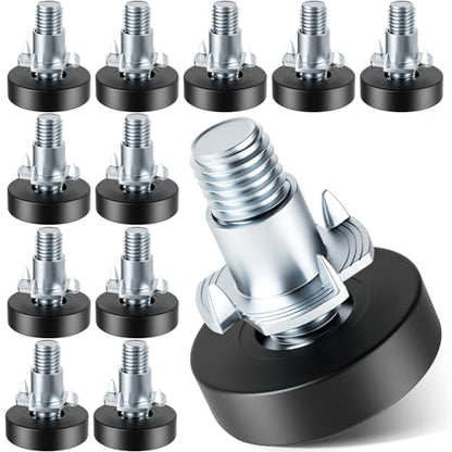 MROCO Furniture Leveling Feet 1/4"-20 UNC with T-Nuts, 12 Pack - size: 1/4"-20 / 12 Pack