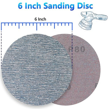 30 Pcs 6 Inch Ceramic Mesh Sanding Discs for Orbital Sander 80 Grit - style: 6 Inch