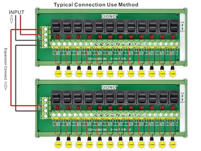 DIN Rail Mount 12 Channel Paddle Switch AC 115V 230V Power Distribution Strip Module - style: Paddle Switch, DIN Rail Mount