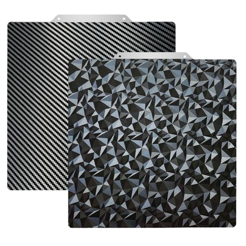 235x235mm Build Plate for AD5X/AD5M/AD5M pro/Ender 3/3 Pro/Ender 3 S1/Ender 3 V2 Neo/Ender 3 Neo 3D Printer,Diamond PEO+Carbon Fiber PET Spring Steel Sheet Plate 3D Printer Platform. - color: PEO+PET