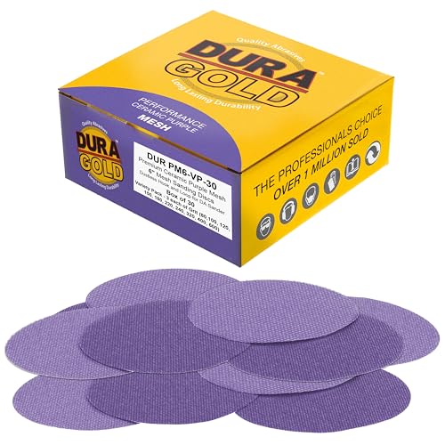 Dura-Gold 6" Purple Ceramic Mesh Sanding Discs, 30 Disc Variety Pack, Grits - style: Variety Pack