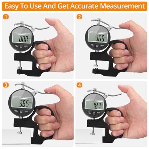 Neoteck Digital Thickness Gauge 0.5inch/12.7mm,0.0005inch/0.01mm Accuracy - color: Silver-grey, size: 0-0.5"/0.0005"