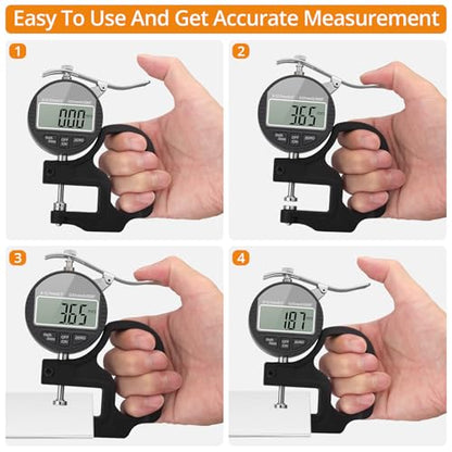 Neoteck Digital Thickness Gauge 0.5inch/12.7mm,0.0005inch/0.01mm Accuracy - color: Silver-grey, size: 0-0.5"/0.0005"
