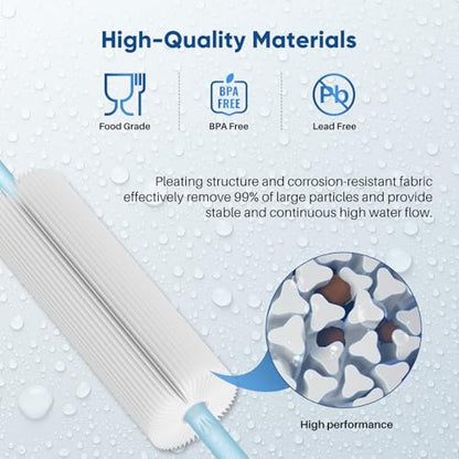 PUREPLUS 5 Micron 10" x 4.5" Whole House Pleated Sediment Filter,2 Pack - size: 2 Count (Pack of 1), style: 5 Micron