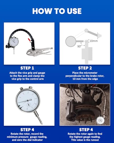 Disc Brake Rotor Gauge Ball Joint Prop Shaft Runout Flatness Measure Tool