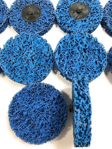 SIGNI Poly Strip Abrasive Surface Conditioning Quick Change Rolok Disc for Quick Paint, Rust, and Oxidation Removal - 3 Inch Diameter - Ideal for Automotive, Metalworking, and DIY （Blue,10 pcs - size: 3 inch