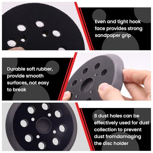 5 Inch 8 Hole Hook and Loop Sander Replacement Backing Pad