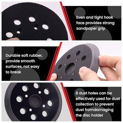 5 Inch 8 Hole Hook and Loop Sander Replacement Backing Pad