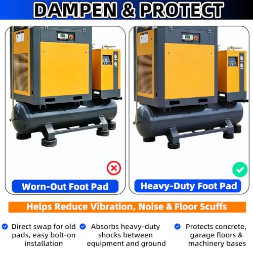 4 Pack Universal Heavy Duty Rubber Foot Pads,Rubber Bumper Pads,1x2.5 Inch Shock Absorbing Vibration Dampener Solid Rubber Feet for Generators,Compressors,Pressure Washers,Pumps,Trailers