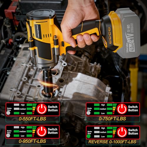 Cordless Impact Wrench 1/2" Compatible with DeWalt 20V Battery
