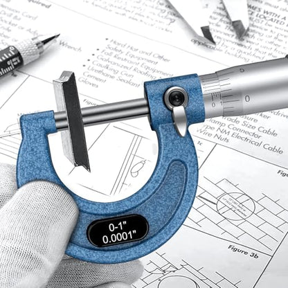 HDLNKAK Outside Micrometer 0-3", 0.0001" Graduation Micrometer Set - color: 3-piece set 0-3''