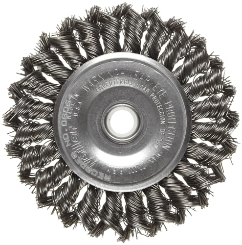 Weiler 08064 4" Standard Twist Knot Wire Wheel, .020" Steel Fill, 1/2"-3/8" Arbor Hole, Made in the USA (Pack of 10) - size: .020" Wire Size, style: Pack of 10
