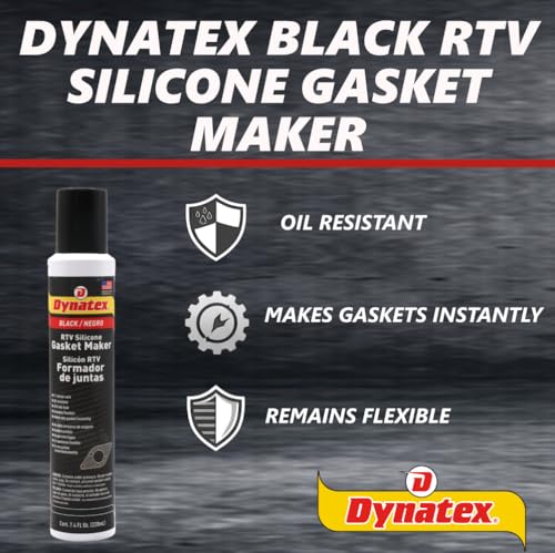 Dynatex Black RTV Silicone Gasket Maker 7.4oz Automatic Can (1 Pack) - size: 8 Ounces