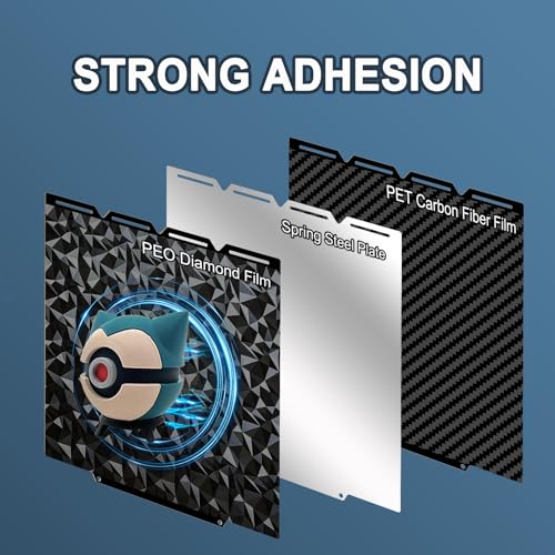 Double-Sided PET+PEO Build Plate for Snapmaker U1 – 270×270mm Smooth Diamond PEO+Carbon Fiber PET Flexible Spring Steel Printing Platform, Strong Adhesion & Easy Release - size: 270x270mm