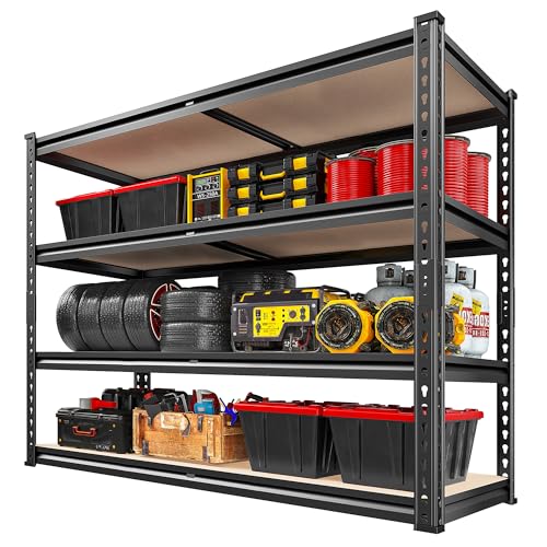REIBII 2000LBS Storage Shelves,4-Tier Adjustable Garage Shelving for Pantry - size: 20"D x 40"W x 60"H