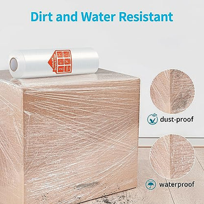 JARLINK Stretch Film, 15" x 1000' Shrink Pallet Wrap W/Handles, 60 Gauge - size: 4 Pack, style: Orange Handles
