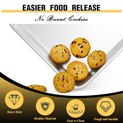 Baking Sheet Pan Set of 3, Commercial Quality Aluminum Cookie Sheets for Oven, Umite Chef Warp Resistant Baker's Half/Quarter/Jelly Roll Pans, Thick Cookie Tray Pans for Baking, Roasting - size: 13x9in 15x10in 18x13in