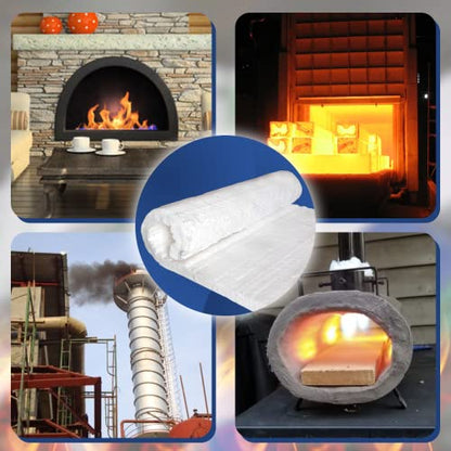 2 Pcs Ceramic Fiber Insulation Blanket 8# Density 2600F, 1" Thick x12"x 24" - size: 1" Thick x 12" x 24" - 2 Piece