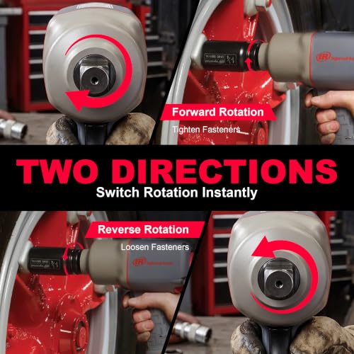 Ingersoll Rand 2145QiMAX 3/4" Drive Air Impact Wrench – Quiet Technology, 1,350 ft-lbs Powerful Reverse-Torque Output, 7-Vane Motor, Steel Hammer Case - style: 2145QIMAX - Standard Anvil