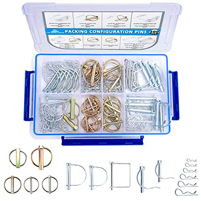 200Pcs Heavy Duty Pin Kit, Hitch Pins, R Clip Hair Pins, PTO Pins - style: 200PCS