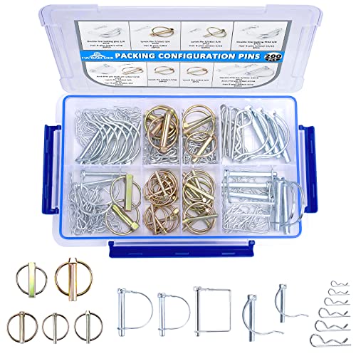 200Pcs Heavy Duty Pin Kit, Hitch Pins, R Clip Hair Pins, PTO Pins - style: 200PCS