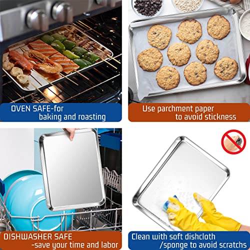 P&P CHEF Baking Sheet Pan, Stainless Steel Cookie Sheet, 12.5 Inch & 2 Pcs - size: 12.5 Inch