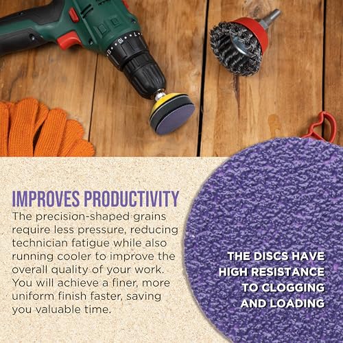 Dura-Gold Premium 40 Grit 2" Purple Film Ceramic Sanding Discs, Box of 20 - style: 40 Grit