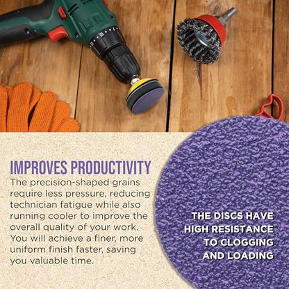 Dura-Gold Premium 40 Grit 2" Purple Film Ceramic Sanding Discs, Box of 20 - style: 40 Grit