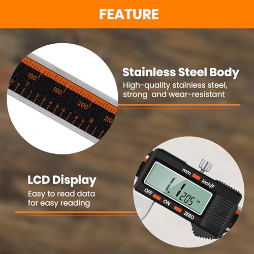 HARDELL Digital Caliper 12 Inch, Micrometer Calipers with Large LCD Screen - size: 12 Inch