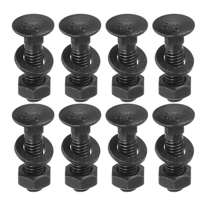 uxcell M6 x 20mm Carriage Bolt Kit, 12 Set Round Head Square Neck Screws, Carriage Bolts Screws Set Includes Washers and Nuts - Carbon Steel Black Oxide for Fastening Accessories - size: M6 x 20mm