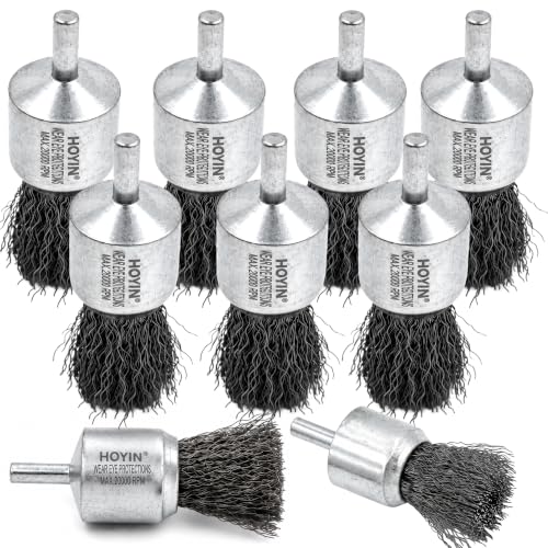HOYIN 10 Pack 1-1/8" Crimped Wire End Brush 20000RPM 1/4" Shank