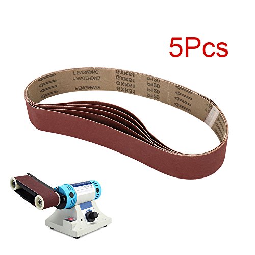 2 Inch X 36 Inch Sanding Belts, 60/80/120/240/400 Grits, Belt Sander Tool for Woodworking, Metal Polishing, Aluminum Oxide Sanding Belts (5 Pack) - size: 2"x36"