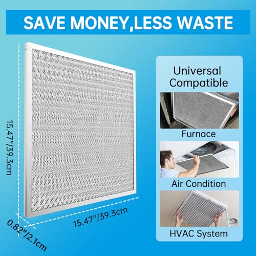 UBeesize 16x16x1 Air Filter Reusable Washable - size: 15.5" x 15.5" x 0.8"