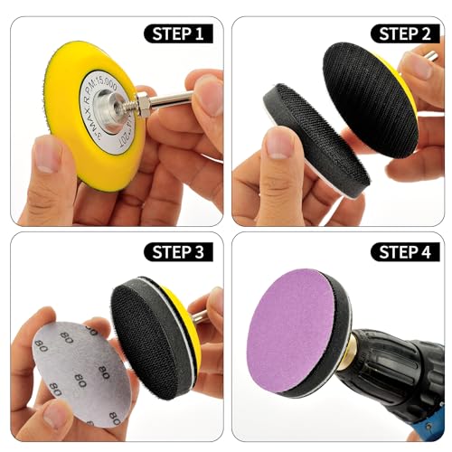 3 Inch Sanding Discs, 40 Pack 180 Grit Hook and Loop Sandpaper - style: 180 Grit