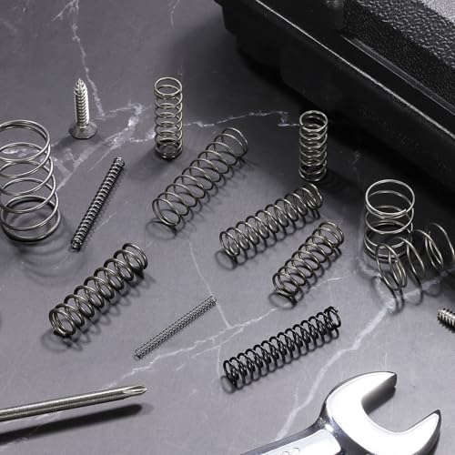 Generic 10Pcs Compression Spring, 12mm OD, 1.2mm Wire Size, 25mm Free Length, Spring Steel Construction Extended Mechanical Compression Springs for Shop and Home Repairs, Silver Tone