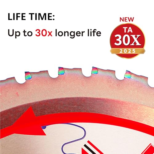 Dia 9"(230mm) 48-Tooth Arbor 1" Metal Cutting Circular Saw Blade, for Steel and Stainless Steel,The Cutting Head uses a Special Anti-Heat Sticking Coating,FMB 9 inch 48-Tooth 1" -TA - size: Steel 9" 48T