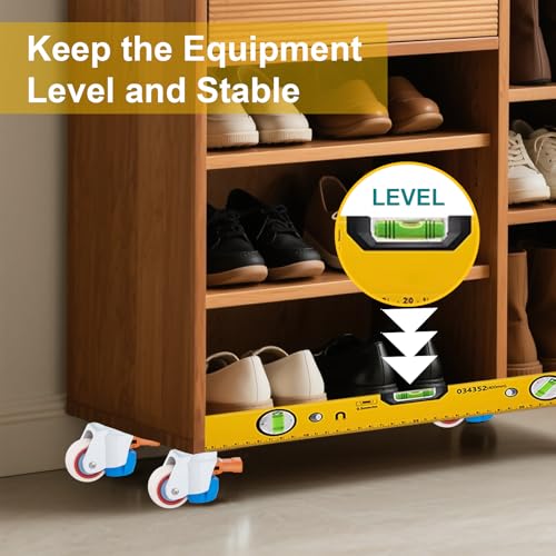 Leveling Casters Wheels Set of 4, Heavy Duty 580LBS Load, 1.5 Inch