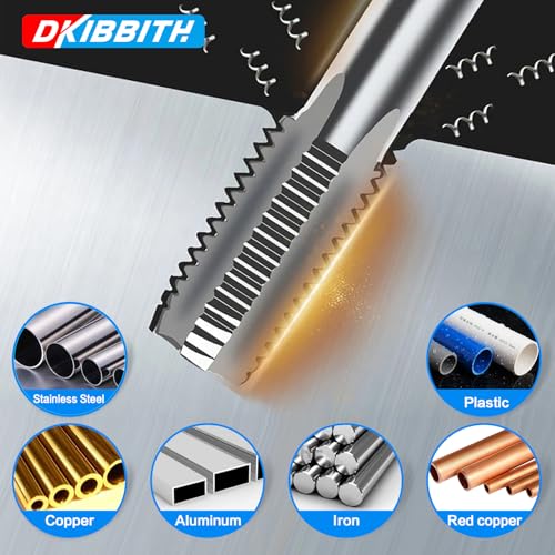 DKIBBITH 1/2" NPT Pipe Tap Carbon Steel Hand Threading Tool for Assorted Plumbers Mechanics DIY Thread cutting tools. - size: 1/2"