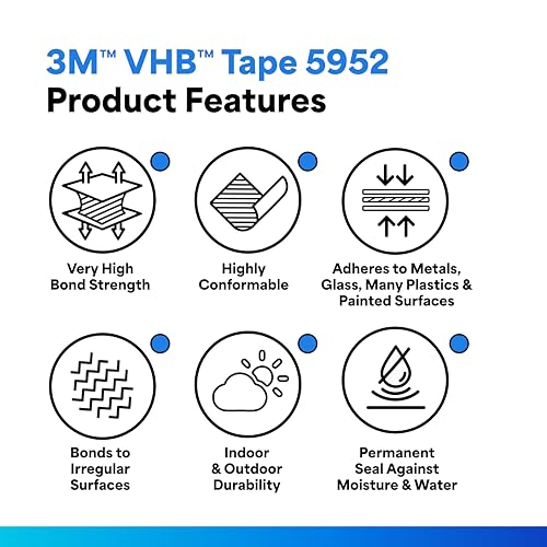 3M VHB Tape 5952, 2 in width x 5 yd length (1 Roll)