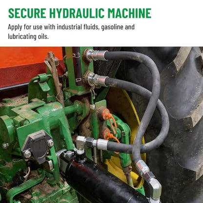 50FT 3/4" Hydraulic Hose with 12PCS Hydraulic Hose Fittings - size: 3/4" Hydraulic Hose - 50FT