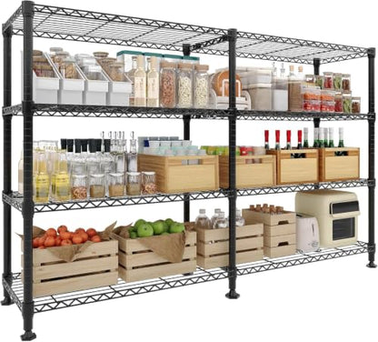 Garvee Metal Storage Shelves 4-Tier, Wire Shelving Rack 59"Wx13.8"Dx59.5"H, - size: 59" W x 13.8" D x 59.5" H(4 Tiers)